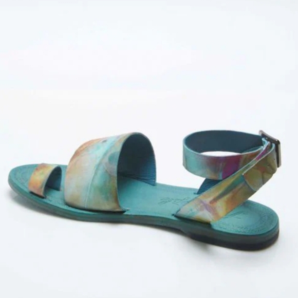 NIB Free People Sun Peaks Sandal in Peacock Monarch - Picture 6 of 7